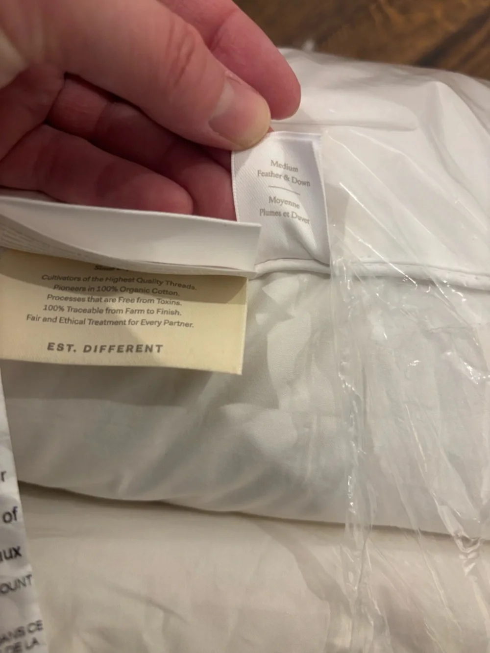 Boll & Branch Down Chamber Pillow Insert King medium   20x36 NWOT Organic Cotton